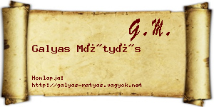 Galyas Mátyás névjegykártya